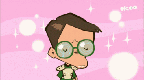 Boy With Glasses Pink Background GIF