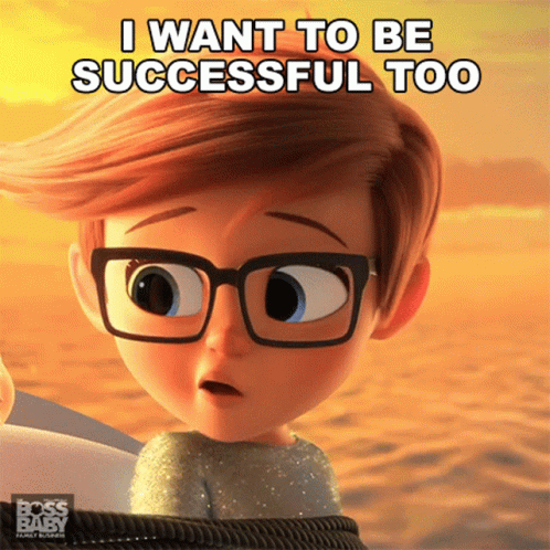 Boy with Glasses Saying I Want To Be Successful