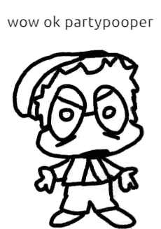 Boy With Glasses Saying Wow Ok Partypooper
