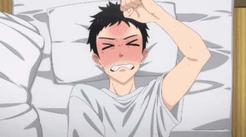 Boy With Hand On Forehead Eyes Closed GIF