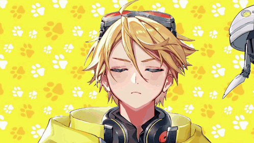 Boy With Headphones and Goggles on Yellow