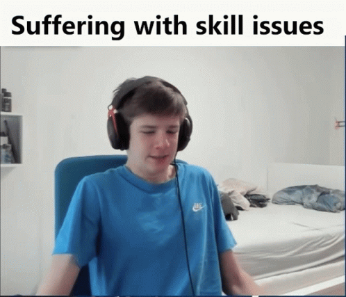 Boy With Headphones Suffering With Skill Issues