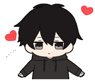 Boy With Hearts Around Him