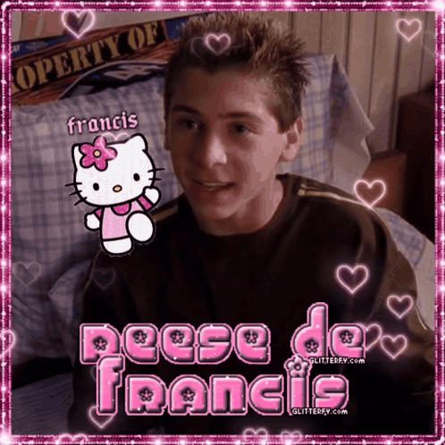 Boy With Hello Kitty And Name Francis GIF