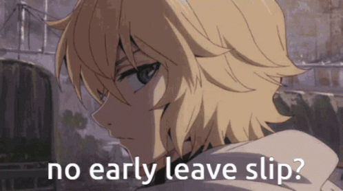 Boy with No Early Leave Slip