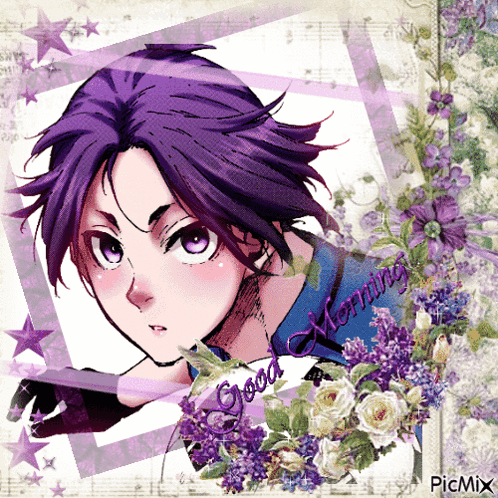 Boy With Purple Hair Saying Good Morning GIF