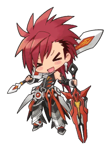 Boy with Red Hair Holding Sword and Shield