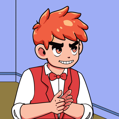 Boy With Red Hair in Red Vest and Bow Tie