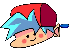 Boy with Red Hat and Blue Hair