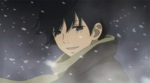 Boy With Scarf Standing In Snow GIF