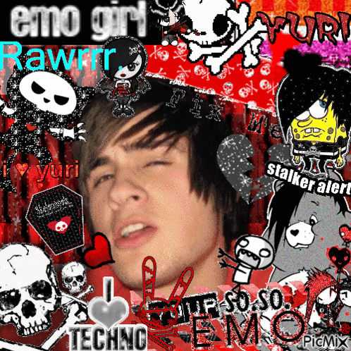 Boy with Skulls and Emo Girl Rawrr