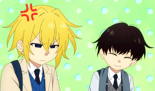 Boy With Yellow Hair and Red R on Forehead