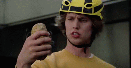 Boy Yelling To Hot Potato GIF