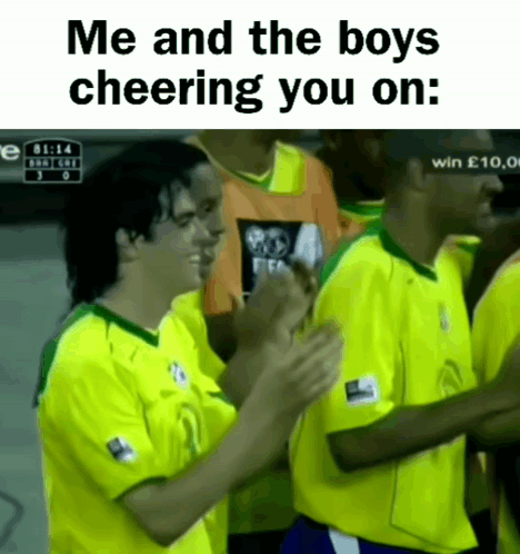 Boys Are Cheering To Ronaldinho GIF