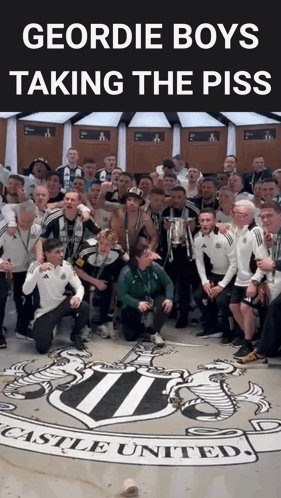 Boys Posing in Locker Room With Castle United Logo