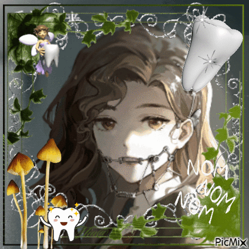 Braces Girl Mushrooms Tooth Nom Nom Nom