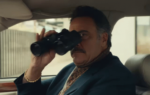 Brad Garret Spying Using Binoculars GIF