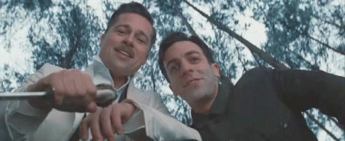 Brad Pitt And Dominic Decoco Of Inglourious Basterds GIF