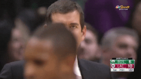 Brad Stevens Appearing Flustered Closeup GIF