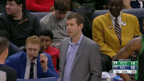 Brad Stevens Listening To Referee Talk GIF