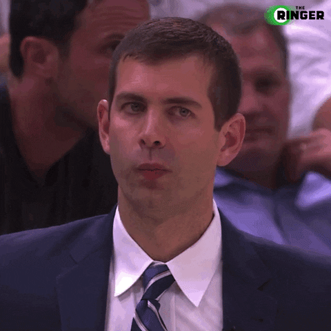 Brad Stevens Looking Annoyed Close Shot GIF