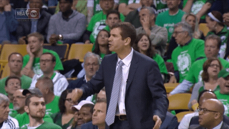 Brad Stevens Punching His Hand GIF