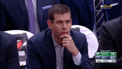Brad Stevens Resting Chin On Fist GIF