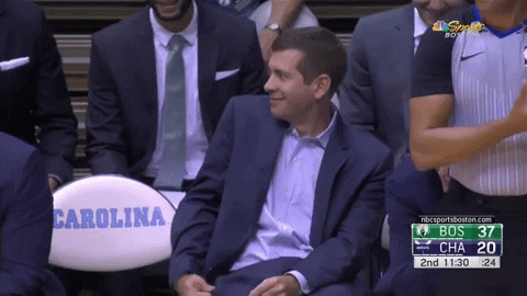 Brad Stevens Smiling While Sitting GIF