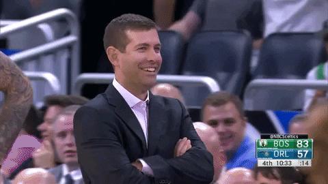 Brad Stevens Smiling With Arms Crossed GIF