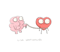 Brain And Heart Walking Romance GIF