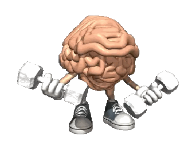 Brain With Arms and Dumbbells