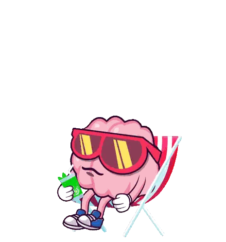 Brain With Sunglasses and Drink