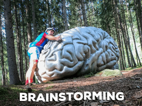 Brainstorming Man Hugging Big Brain GIF