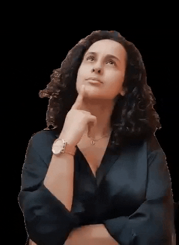 Brainstorming Woman Tapping Chin GIF
