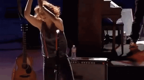 Brandi Carlile Tapping Her Guitar GIF