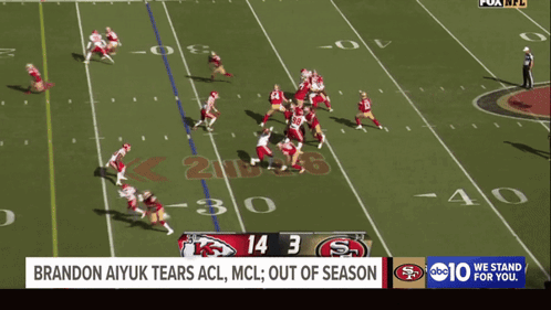 Brandon Aiyuk Tears ACL MCL Out Of Season GIF