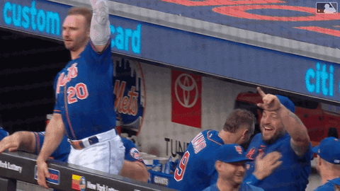 Brandon Nimmo Winning Hug GIF
