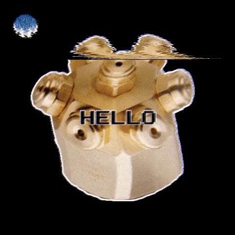 Brass Object With Hello GIF