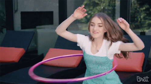Brat Summer Girl Enjoy Playing Hula Hoop GIF
