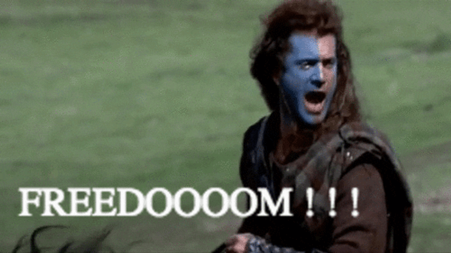Braveheart Shouting Freedom GIF