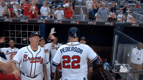 Braves And Brewers Team Awesome High Five GIF