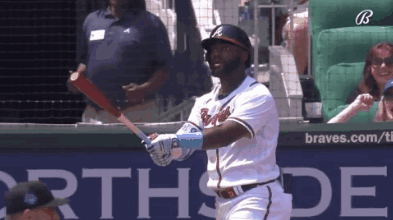 Braves Baseball Player Swinging Bat GIF