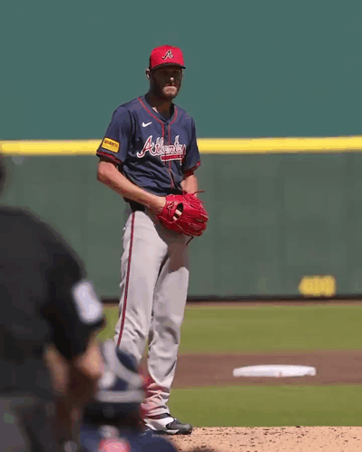 Braves Pitcher Throwing Ball