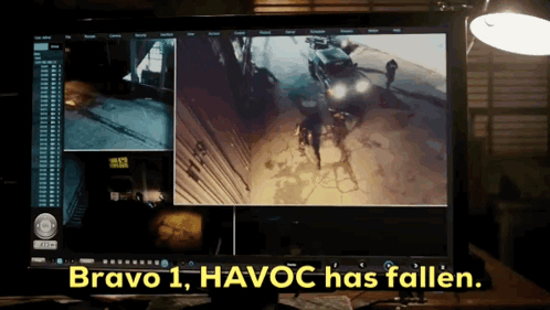 Bravo 1 Havoc Fallen On Computer Monitor GIF