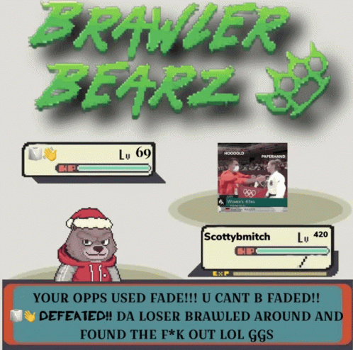 Brawler Bearz Bear Wearing Santa Hat