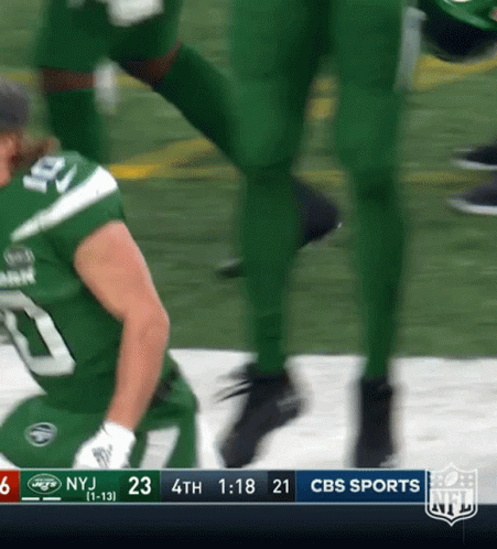 Braxton Berrios Butt Fumble GIF
