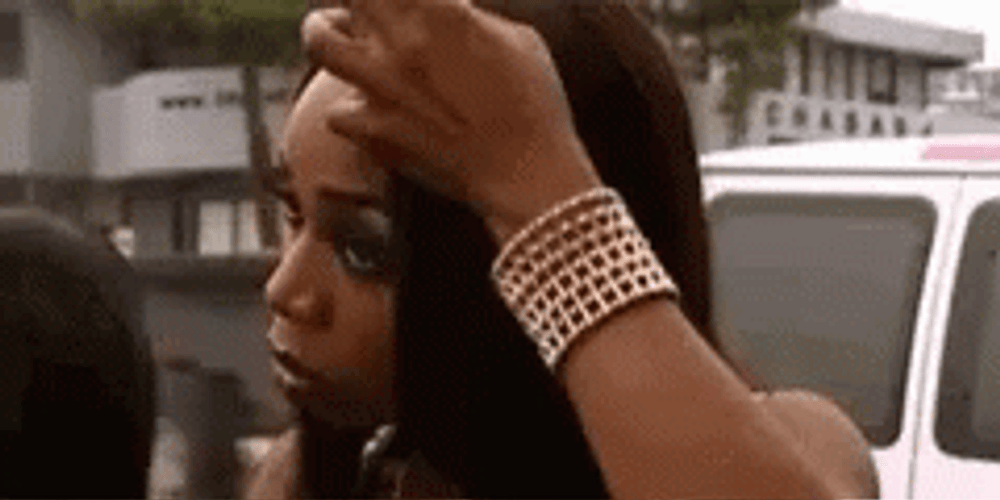 Brazen Tiffany Pollard Combing Hair GIF
