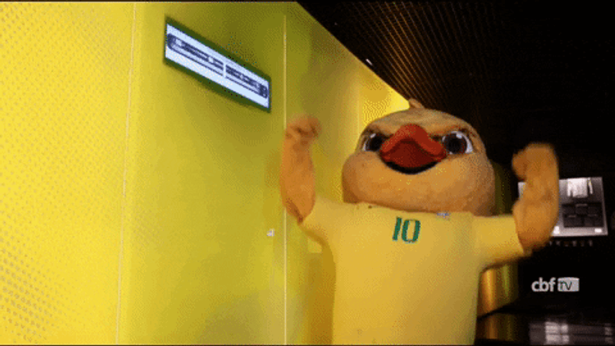 Brazil Bird Mascot Cheering GIF