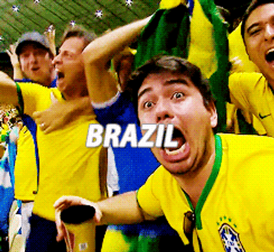 Brazil Fans Shouting In Stadium GIF