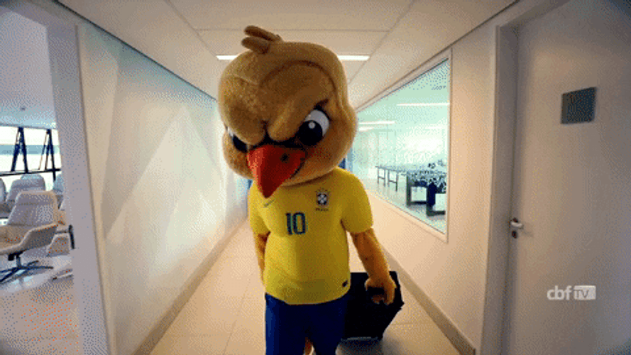 Brazil Football Angry Bird Mascot GIF